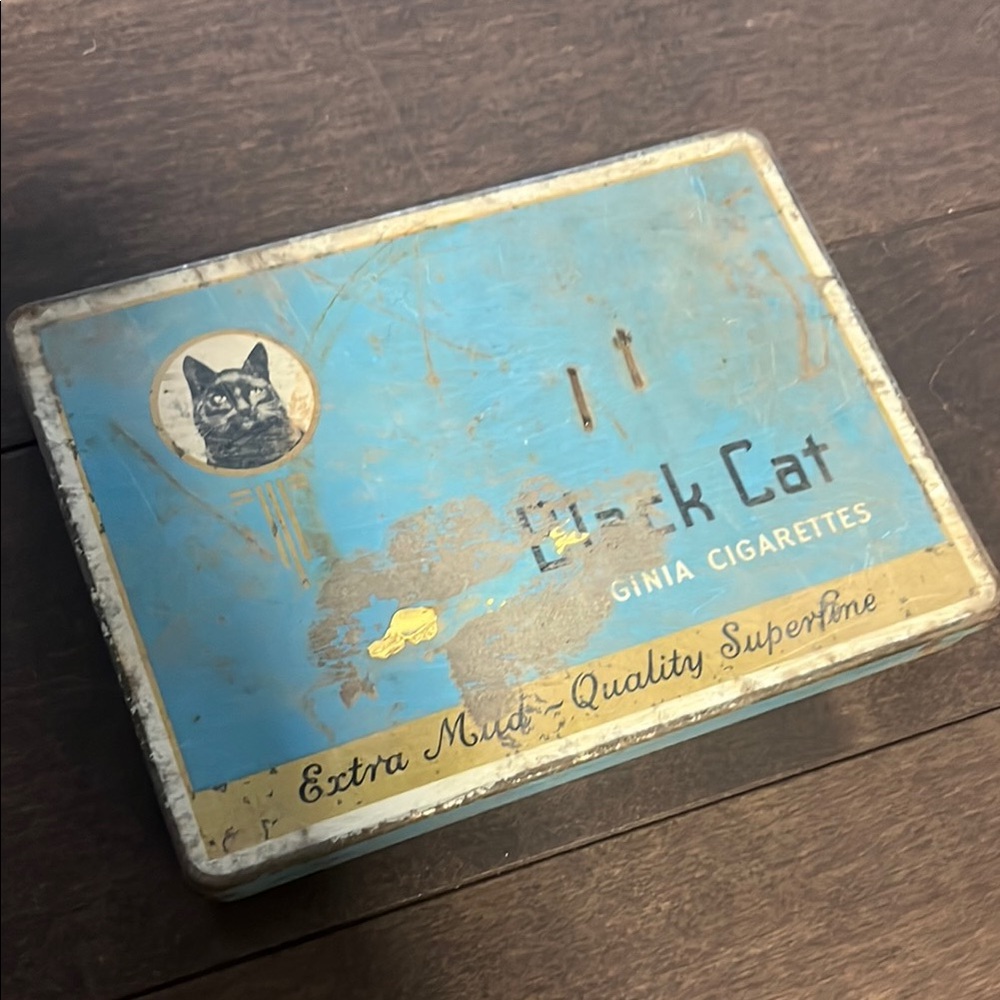 Vintage Cigarette Tin - Black Cat